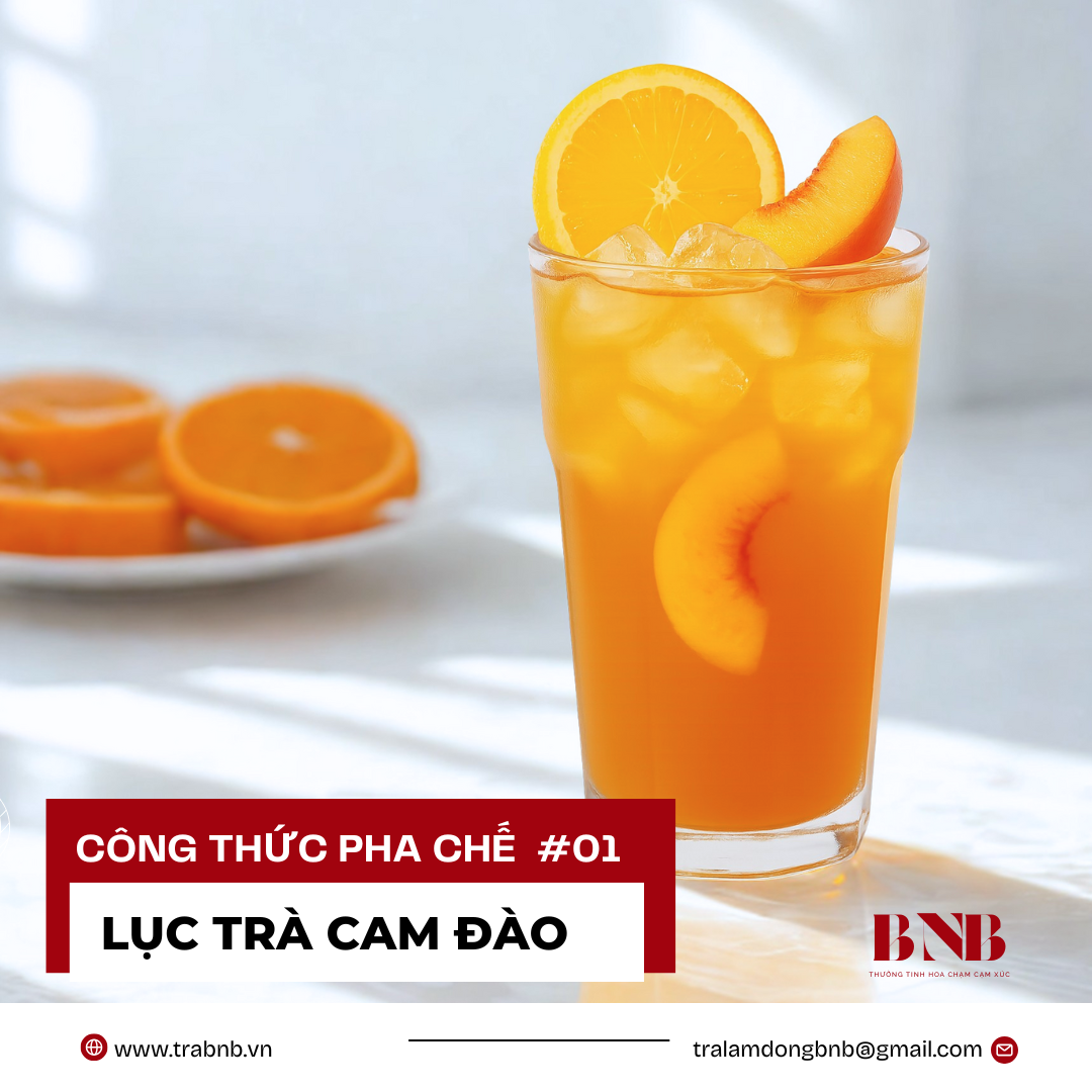CÔNG THỨC PHA CHẾ LỤC TRÀ CAM ĐÀO